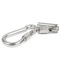 M4-M12 de sécurité robuste 304 316 mousqueton en acier inoxydable forme de gourde vis crochet à ressort argent petit crochet en métal
