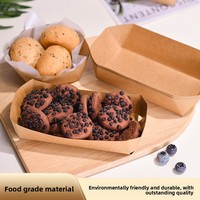 Barquette jetable pliable en papier kraft de qualité alimentaire pour snacks, barbecue, desserts et emballage de pâtisseries