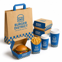 Boîte en carton pour restauration rapide, personnalisable avec logo, jetable, résistante à la graisse, pour burgers, hot-dogs, ailes de poulet, frites, à emporter, pour restaurants