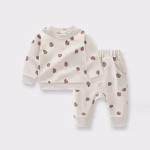 Conjuntos de ropa de bebé con botón de color personalizado Pijamas de bebé de bambú Niñas Animal Niños Pijamas de conejo rosa