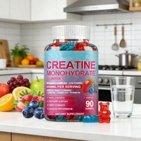 Gummies de créatine monohydrate 8000 mg pour hommes et femmes, sans sucre, supplément pré-entraînement, énergie, électrolytes