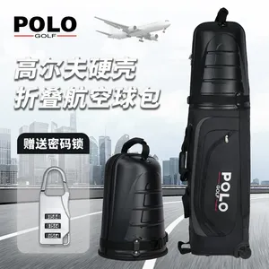 硬顶部和底部高尔夫旅行套袋便携式折叠高尔夫航空袋带轮子的安全气囊