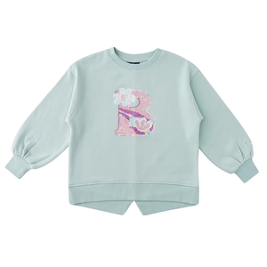Sweat-shirt à col rond à manches longues pour enfants, de bonne qualité, minimaliste, glamour, décontracté, mignon, avec paillettes irisées - Product Image 3