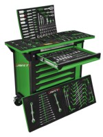Chariot à outils mobile en acier inoxydable à 7 tiroirs, capacité de charge de 200 kg, OEM disponible, comprend 200 outils à main multi-usages