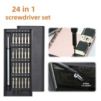 Kit de 24 embouts de tournevis magnétiques de précision avec étui rigide, outils de réparation multi-usages pour ordinateurs portables, PC, téléphones portables, poche, manche en aluminium