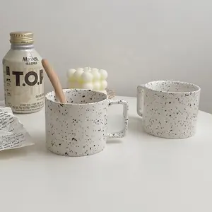 Tazas de cerámica con lunares, creativa y personalizada, diseño Simple, taza de café y leche, hecha a mano