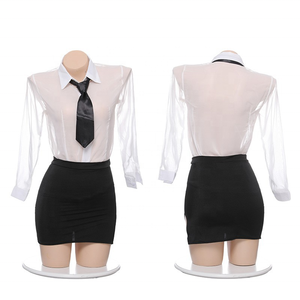 <span class=keywords><strong>Disfraz</strong></span> <span class=keywords><strong>de</strong></span> profesora sexy para mujer, uniforme <span class=keywords><strong>de</strong></span> secretaria, conjunto <span class=keywords><strong>de</strong></span> 2 piezas con vestido para niñas y ropa interior Sexy para juegos <span class=keywords><strong>de</strong></span> rol - Product Image 2