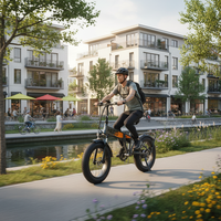 Vélo Électrique Pliant Transfrontalier 20 Pouces, Moteur Arrière 750W, 48V 15AH, Unisexe, Léger, pour Commuter en Ville
