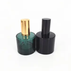 Botol semprotan isi ulang parfum kaca 100ml kecil dengan tutup pompa aluminium bentuk bulat untuk aplikasi industri & cetak