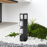 Poteau de parc en acier inoxydable IP66 étanche à la pluie, avec colonne intégrée eau et alimentation, boîtier à double sortie, robinet anti-gel et éclairage intelligent Wi-Fi