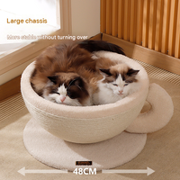 Grattoir pour chat en sisal en forme de tasse à café, grand espace, lit pour chat à 3 niveaux, meuble de grattage pour chats