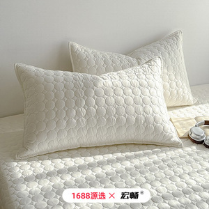 Solid Color Cream Cotton <b>Bed</b> <b>Sheet</b> Set 1.5m Non-Slip Quilted Thickened Four Seasons Use - Product Image 4