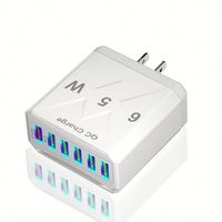 6 Port USB QC 3.0 65W chargeurs de téléphone portable adaptateur chargeur mural de voyage pour téléphone US EU UK prises