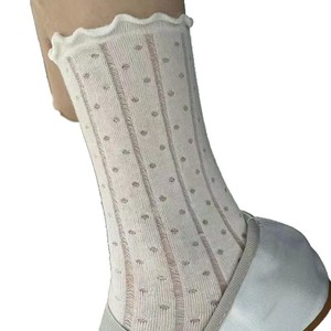 Calcetines de media pantorrilla de algodón con malla para mujer, calcetines holgados absorbentes del sudor con estampado de oso cereza para uso en verano - Product Image 4