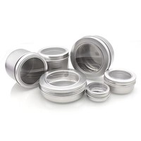Kostenlose Probe Silber Aluminium Fenster Glas 1Unze 30ml 60ml 80ml 100ml 150ml Metall Kerzenglas Lebensmittelaufbewahrungsver