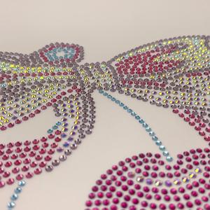 Rhinestone dâu tây Bow Đính Decal Bling <span class=keywords><strong>spangle</strong></span> Bow chuyển rõ ràng Rhinestone chuyển mẫu - Product Image 5