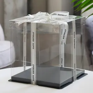 Moom Luxe Mica 14 pouces boîte Blister jetable grande taille Extra grande boîte à gâteau transparente 2022