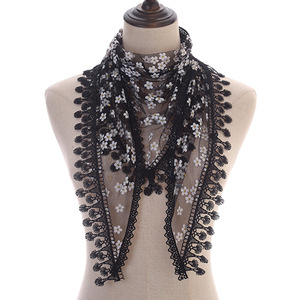 Mantille espagnole <span class=keywords><strong>blanche</strong></span> triangulaire, voile de chapelle d'église catholique, voile doux en dentelle florale en tulle, couvre-chef pour femmes, mariage - Product Image 4
