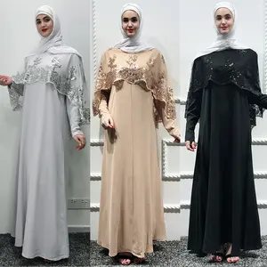 קידום מכירות זול מחיר!!! נצנצים רקמת שני חלקים סט העבאיה חיג 'אב מוסלמי שמלת קפטן תורכי שמלות