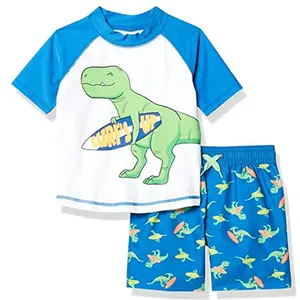 Toddlers and Baby Boys' Surf Wetsuit Swimsuit Trunk and Rashguard Swimwear
