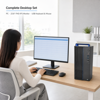 Kit Sistem Desktop Kantor Komersial Hygon C86 3350 8C 3.0GHz 16GB DDR4 256GB NVMe SSD LCD 15L Chassis Baru Lengkap Set PC