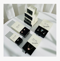 Boîte en papier noir de luxe avec logo personnalisé, tiroir coulissant pour collier, boucles d'oreilles, bracelet, bague, emballage cadeau personnalisé, boîte à bijoux
