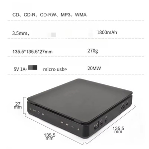 Lecteur CD portable mini, directement de l'usine, avec haut-parleur intégré, batterie rechargeable, radio FM, prise jack 3,5 mm compatible MP3 et WMA, pour l'anglais. - Product Image 3