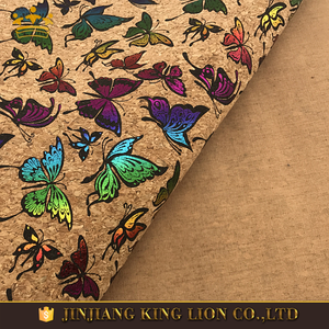 Tissu en cuir de <span class=keywords><strong>liège</strong></span> naturel imprimé avec support tricoté, motif fini pour sacs à main, chaussures, textiles de maison - Anti-moisissure - Product Image 4