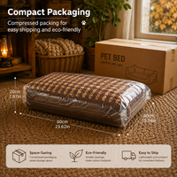 Canapé-lit pour animaux de compagnie en velours côtelé XL, luxueux et écologique, très vendu, pour chats et chiens. Coussins amovibles et lavables, design durable.