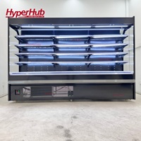 Réfrigérateur commercial multi-étagères pour fruits, vitrine ouverte sur mesure, équipement de supermarché, dégivrage automatique par air
