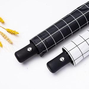 Contemporary Design Compact <b>Windproof</b> Travel Portable Sun UV Automatic Folding Pongee Three-Folding Plaid Customizable <b>Umbrella</b> - Product Image 3
