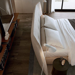 Giường ngủ cỡ King bọc vải cao cấp phong cách đơn giản sang trọng, chất liệu vải lanh cotton Ý và da bò, thiết kế nội thất phòng ngủ khách sạn, bán buôn. - Product Image 3