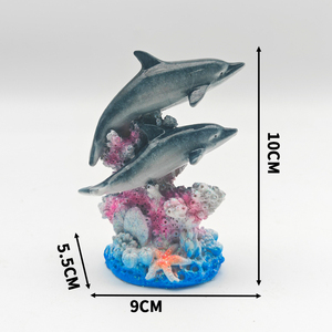 Ingrosso 3D Polyresin dipinto a mano statue di vita marina delfino squalo corallo stella marina spiaggia Souvenir regalo modello animale - Product Image 6