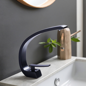 Mitigeur eau chaude et froide en <span class=keywords><strong>cuivre</strong></span> noir, <span class=keywords><strong>robinet</strong></span> de salle de bain sans contact à valve céramique, nouveau design, <span class=keywords><strong>robinet</strong></span> de lavabo à poser, best-seller - Product Image 3