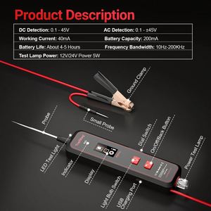 เครื่องทดสอบแบตเตอรี่ Topdiag P50 Pro 12V AC/DC และเครื่องทดสอบวงจรยานยนต์ พร้อมออสซิลโลสโคป จอแสดงผลดิจิตอลอเนกประสงค์ - Product Image 3