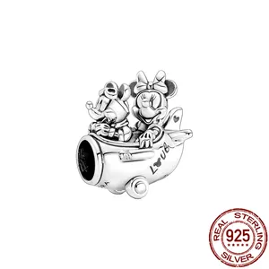 B2 Perhiasan Mewah Dis-Ney Land Charms Beaded Gelang 925 Sterling Silver DIY Designer Fit untuk Wanita Pandoraer Charm Gelang