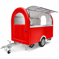 Remorque alimentaire ronde personnalisée OEM d'usine, chariot à café mobile, kiosque de concession incurvé pour la vente de rue