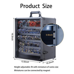 Boîte de rangement pour miniatures, étui de transport pour miniatures, cadre en alliage d'<span class=keywords><strong>aluminium</strong></span> avec serrure - Product Image 2