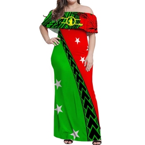 Vente <span class=keywords><strong>en</strong></span> gros de vêtements décontractés pour femme, vêtements personnalisés, robes longues à épaules dénudées avec motif tribal pour dame, mode <span class=keywords><strong>PNG</strong></span>, vêtements des Highlands de l'Ouest - Product Image 5