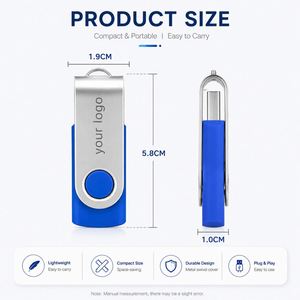 Custom Logo USB Flash Drive Swivel Metal USB <b>Memory</b> Stick Promotional <b>Memory</b> Stick Corporate <b>Gift</b> USB Drive - Product Image 3