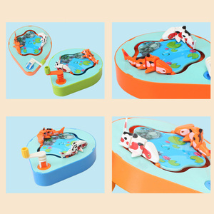 AJB Jeu de pêche à manivelle pour enfants, jeu de <span class=keywords><strong>puzzle</strong></span> de bureau, jeu de bassin de pêche mécanique rotatif, jeu de société interactif de poursuite de poissons anti-stress - Product Image 2