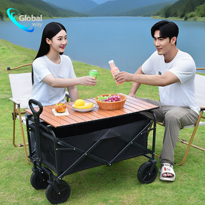 Vagoneta Plegable de 5 Pulgadas para Camping, Capacidad de Carga Pesada de 90 kg, Carro Utilitario <span class=keywords><strong>Todoterreno</strong></span> para Picnic al Aire Libre, Playa, Mercado y Fiestas - Product Image 3