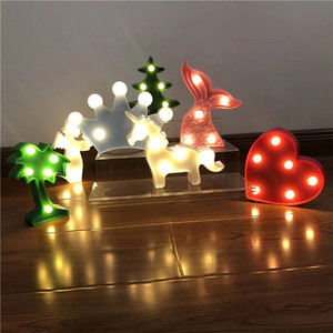 Alimentato a batteria flamingo cactus nube luna forma di albero di Natale multicolore che cambia ha condotto la luce di notte - Product Image 3