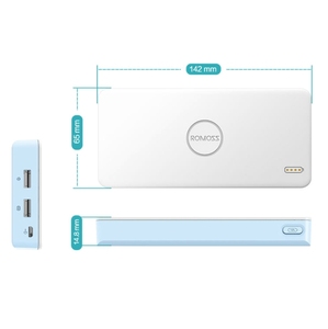 แบตเตอรี่สำรอง <span class=keywords><strong>Romoss</strong></span> Pb10 10000mah รุ่นฮิตที่สุด ปลอดภัยด้วยระบบอัจฉริยะ ช่องเสียบ USB คู่ ดีไซน์บางเฉียบ ขนาดเล็ก - Product Image 3