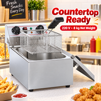 Friteuse à poulet électrique professionnelle en acier inoxydable robuste pour cuisine de restaurant, à chauffe rapide et haute température, pour la vente en gros