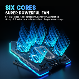 Enfriador para Portátil JUNGLELEOPARD D13, Base de Enfriamiento RGB Silenciosa con Ventilador, Soporte Ajustable para Portátiles de 13-21 Pulgadas - Product Image 4
