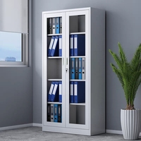 Armoire de rangement de bureau en métal avec portes vitrées, meuble de classement en acier pour bureau et école
