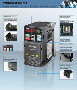 Variateur de fréquence Delta 5,5 kW à contrôle vectoriel VFD25AMS23ANSAA VFD 7 CV 220 V - Product Image 3