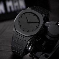 Reloj de Pulsera para Hombre 2026, de Lujo Ligero, Minimalista, de Alta Gama, con Correa de Silicona, Esfera Negra Grande, Manecillas Analógicas