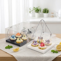 Boîte d'emballage pour cupcakes transparente jetable personnalisée avec vernissage, boîte cadeau en plastique pliable PET pour boulangerie